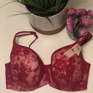 NEW | Red Lace Cacique Balconette Bra 40DDD